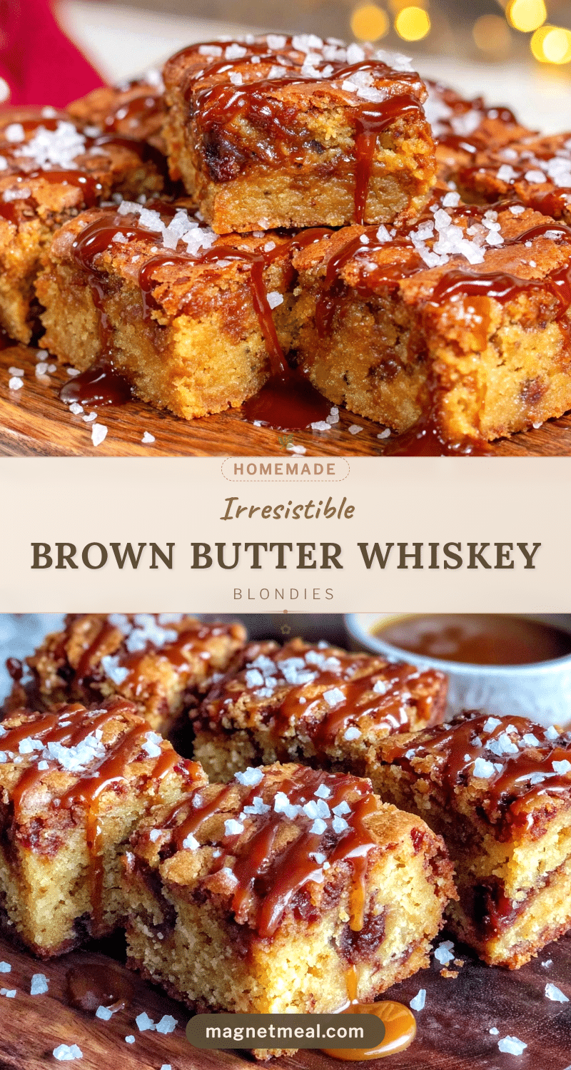 brown butter whiskey salted caramel blondies recipe