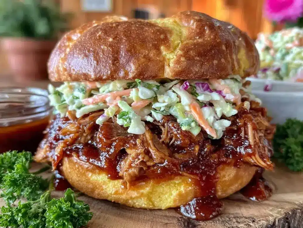 brown sugar bbq pulled pork sandwiches - featured image