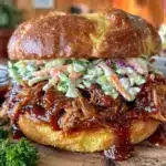 brown sugar bbq pulled pork sandwiches - featured image