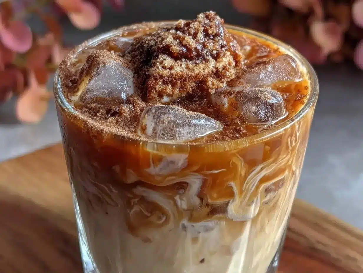 brown sugar cinnamon oat milk iced latte preparation steps