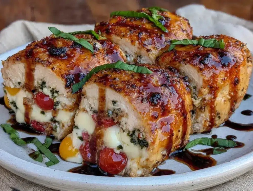 Caprese stuffed chicken - featured image