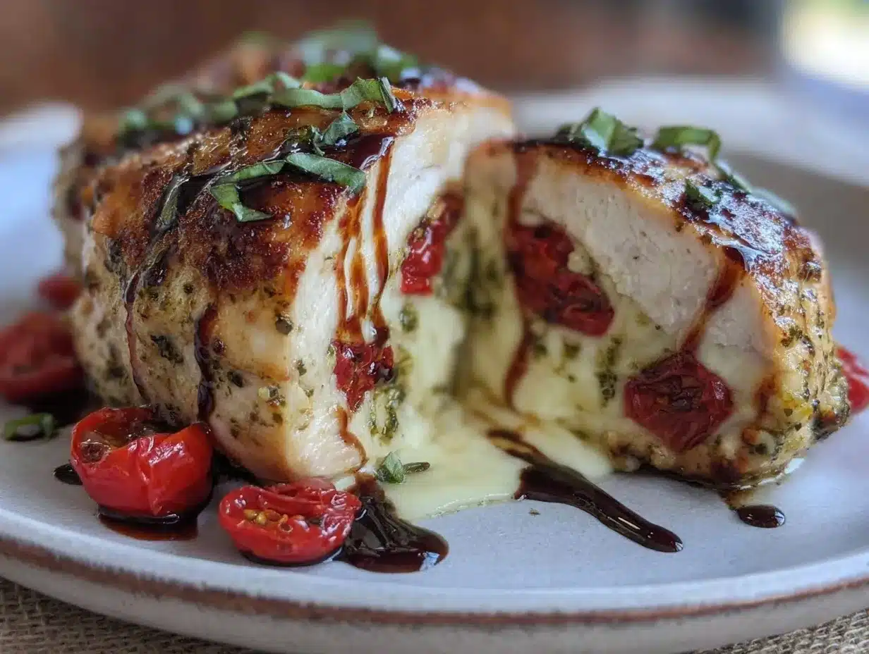 Caprese stuffed chicken preparation steps