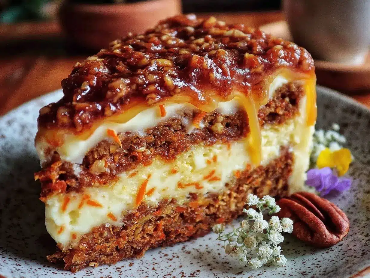 carrot cake cheesecake preparation steps