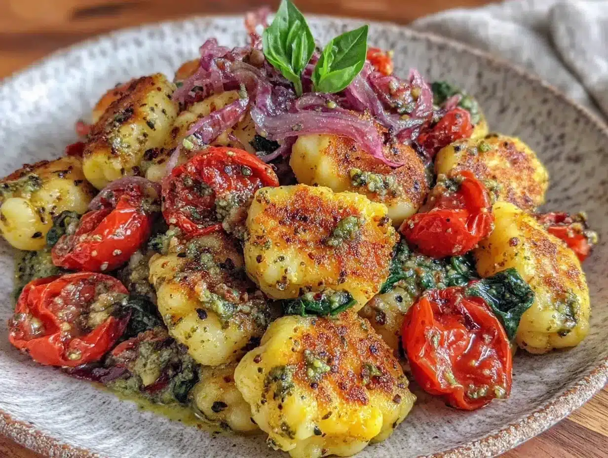 cauliflower gnocchi pesto bowl preparation steps