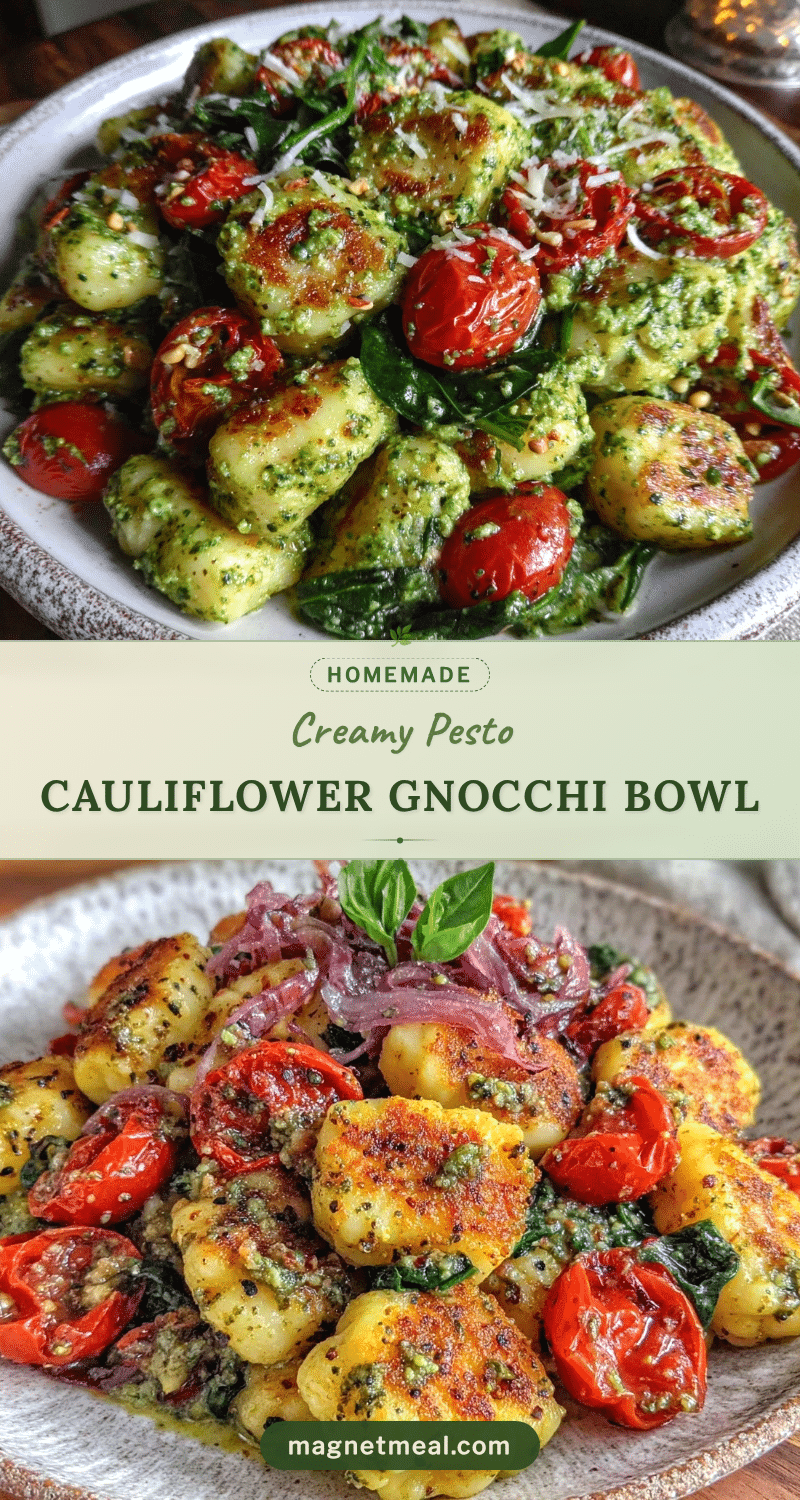 cauliflower gnocchi pesto bowl recipe