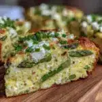 creamy asparagus and goat cheese frittata - featured image