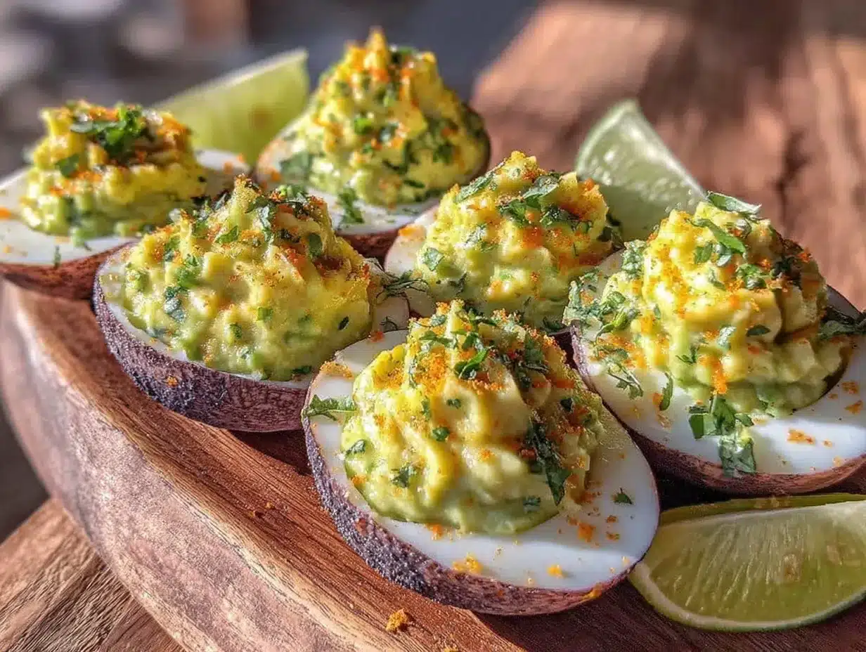 creamy avocado deviled eggs preparation steps