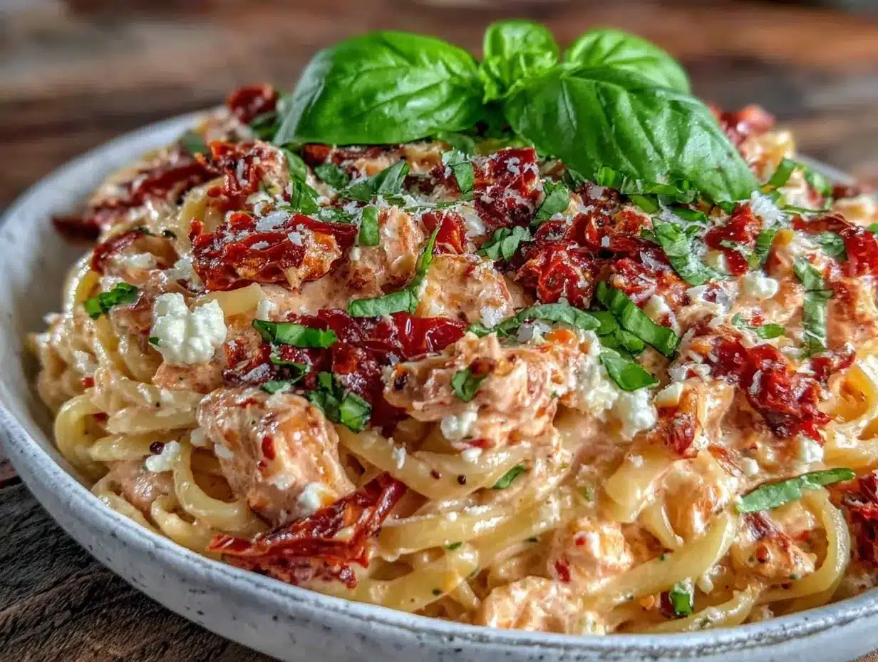 creamy baked feta pasta preparation steps