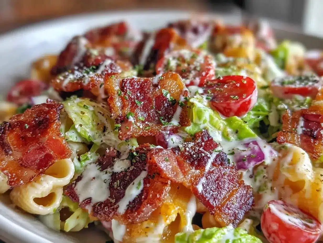 creamy BLT pasta salad preparation steps
