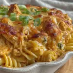creamy buffalo chicken pasta bake - featured image