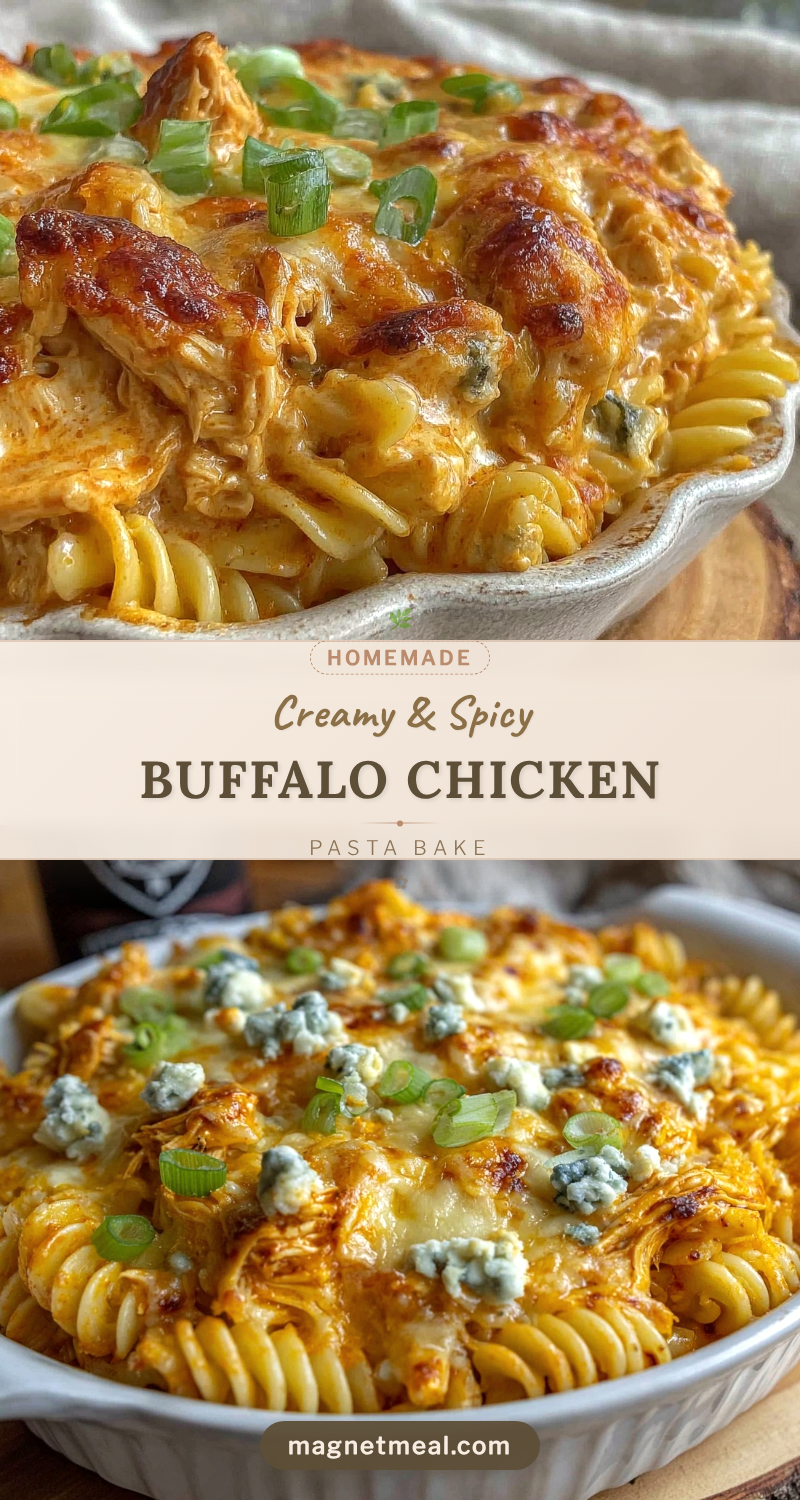 creamy buffalo chicken pasta bake recipe