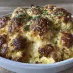 creamy cheesy au gratin cauliflower bake - featured image