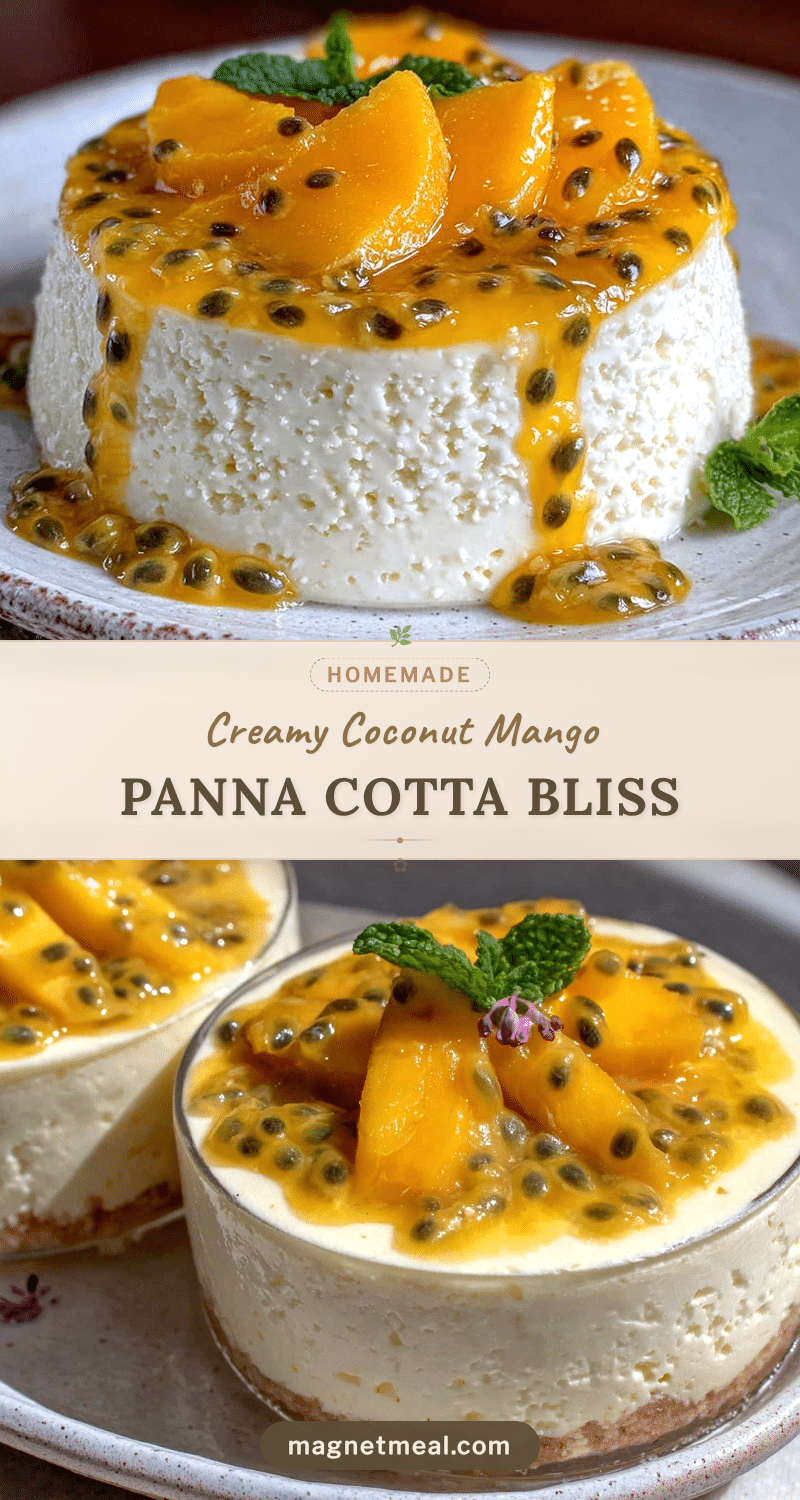 creamy chilled coconut mango panna cotta recipe