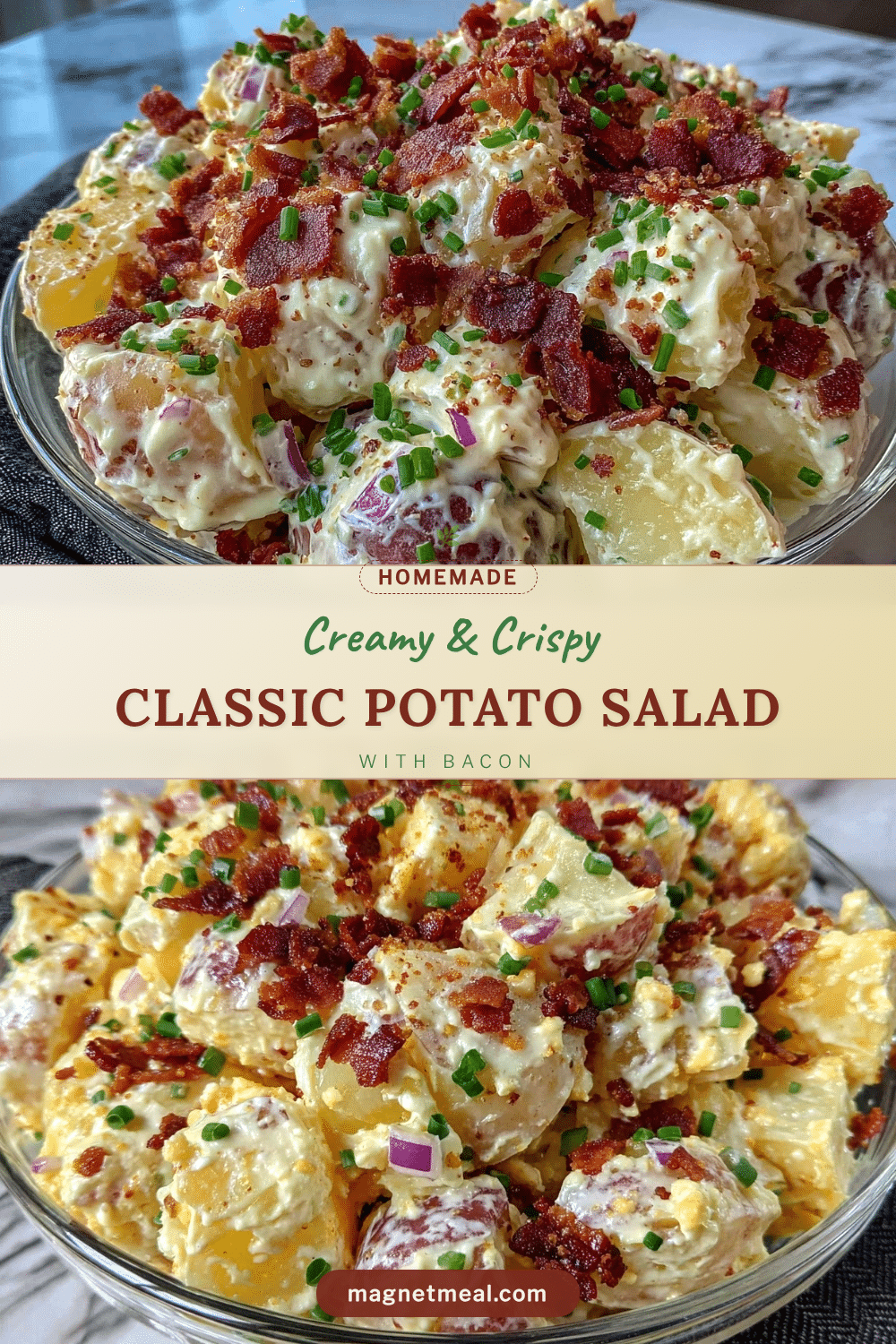 creamy classic potato salad with crispy bacon recipe