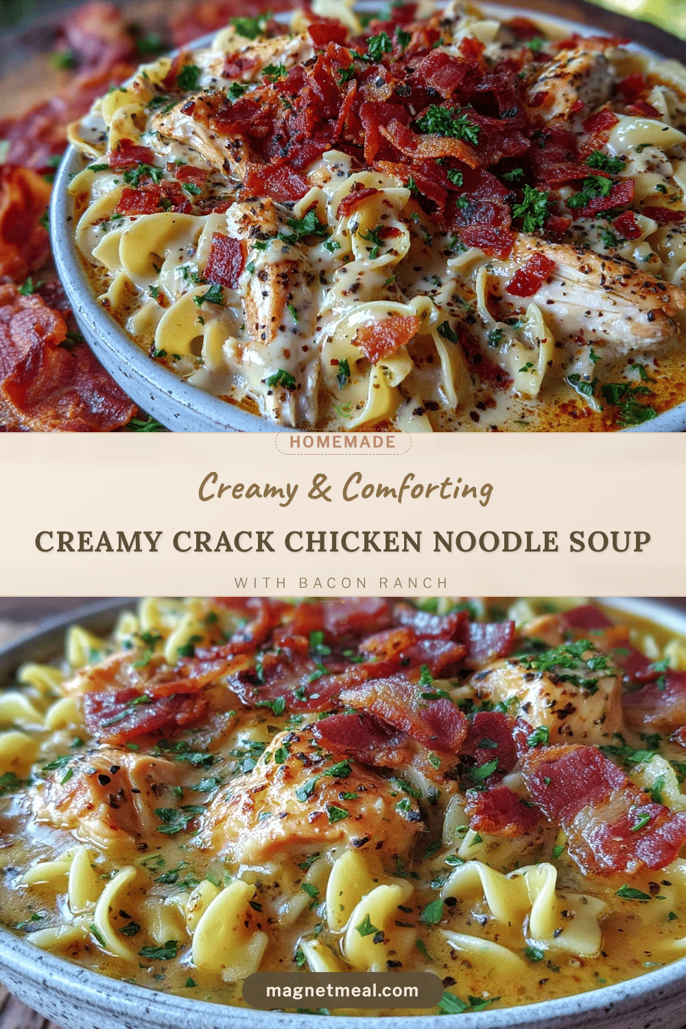 creamy crack chicken noodle soup recipe