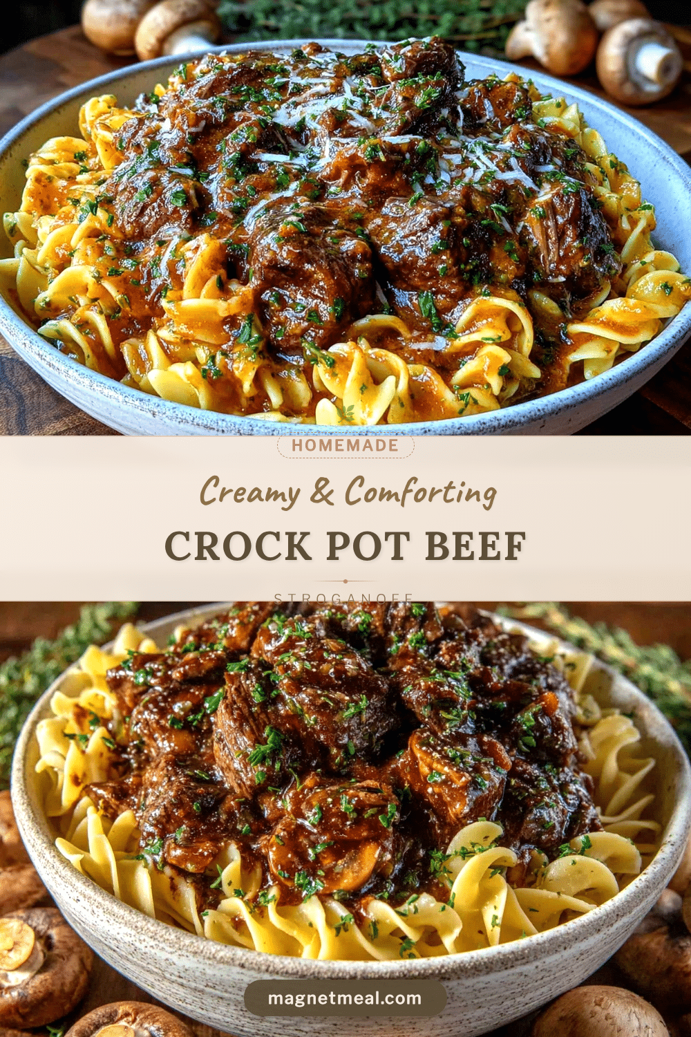 creamy crock pot beef stroganoff recipe