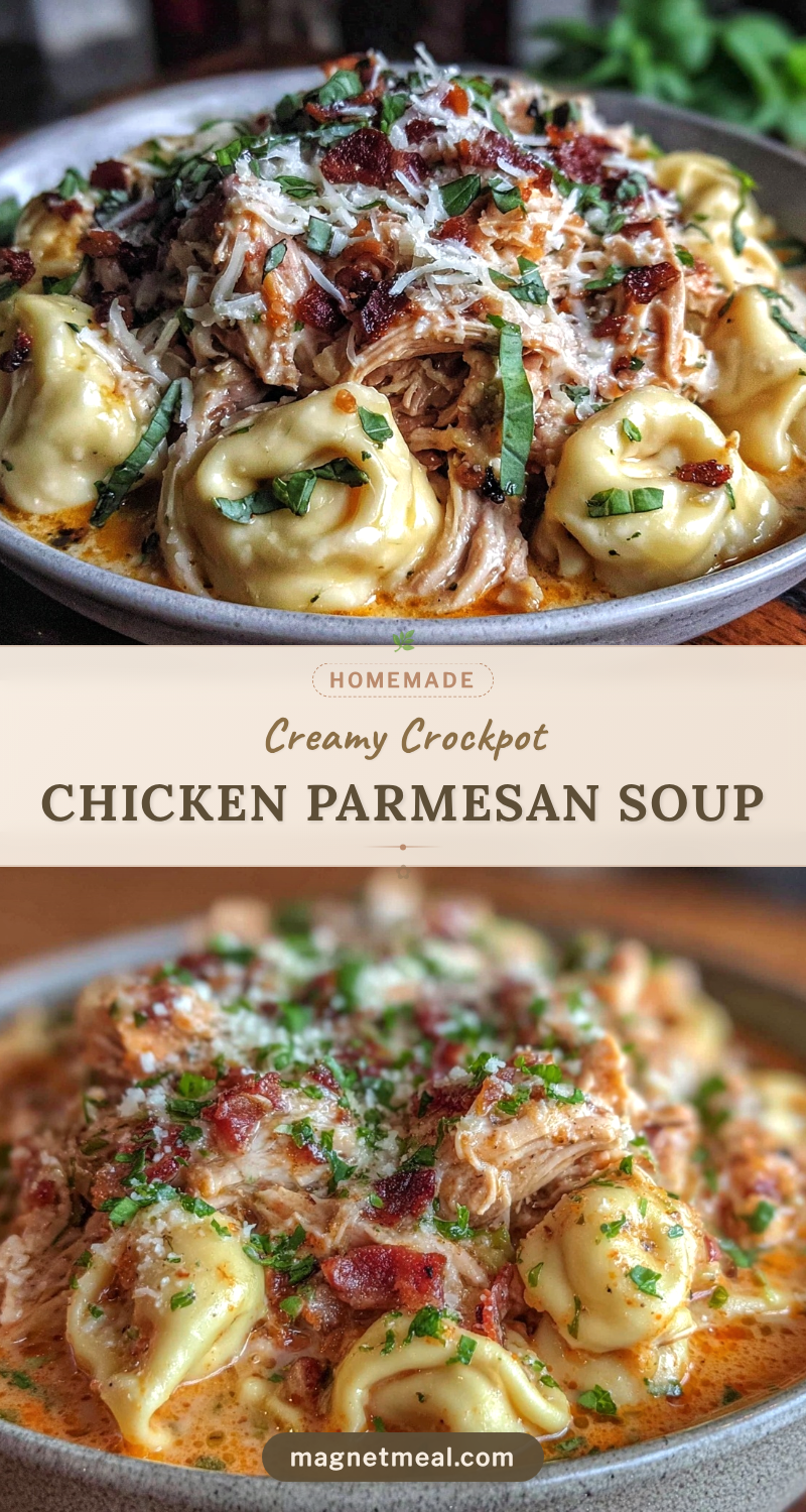 creamy crockpot chicken parmesan soup with tortellini recipe