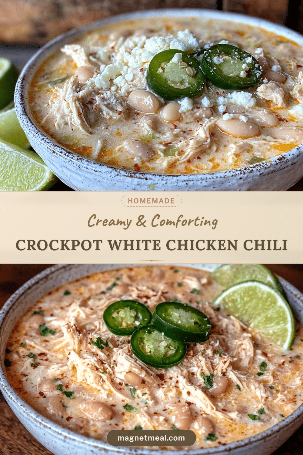 creamy crockpot white chicken chili recipe