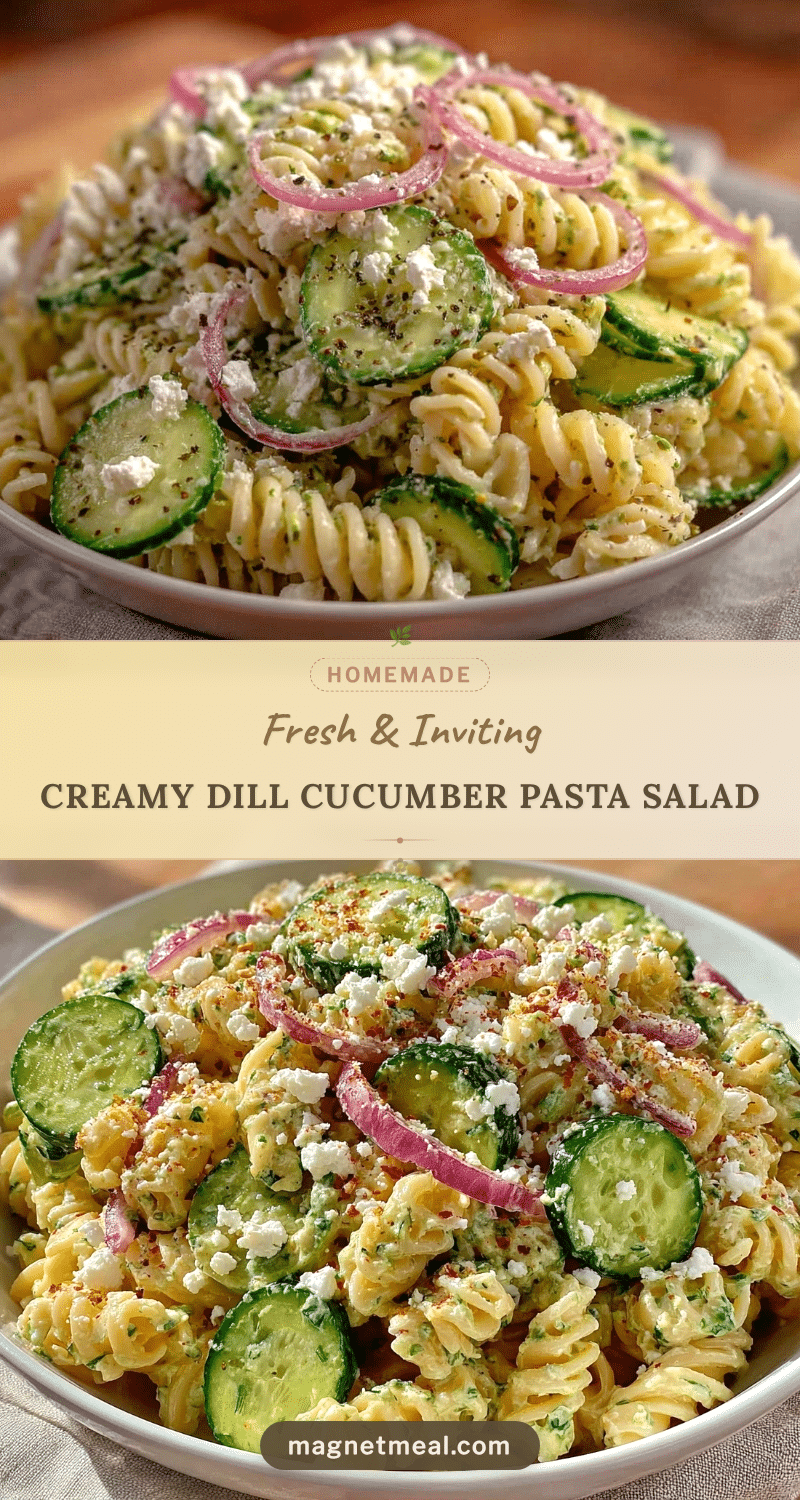 creamy dill cucumber pasta salad recipe