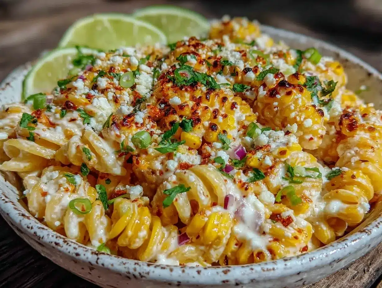 creamy elote mexican street corn pasta salad preparation steps