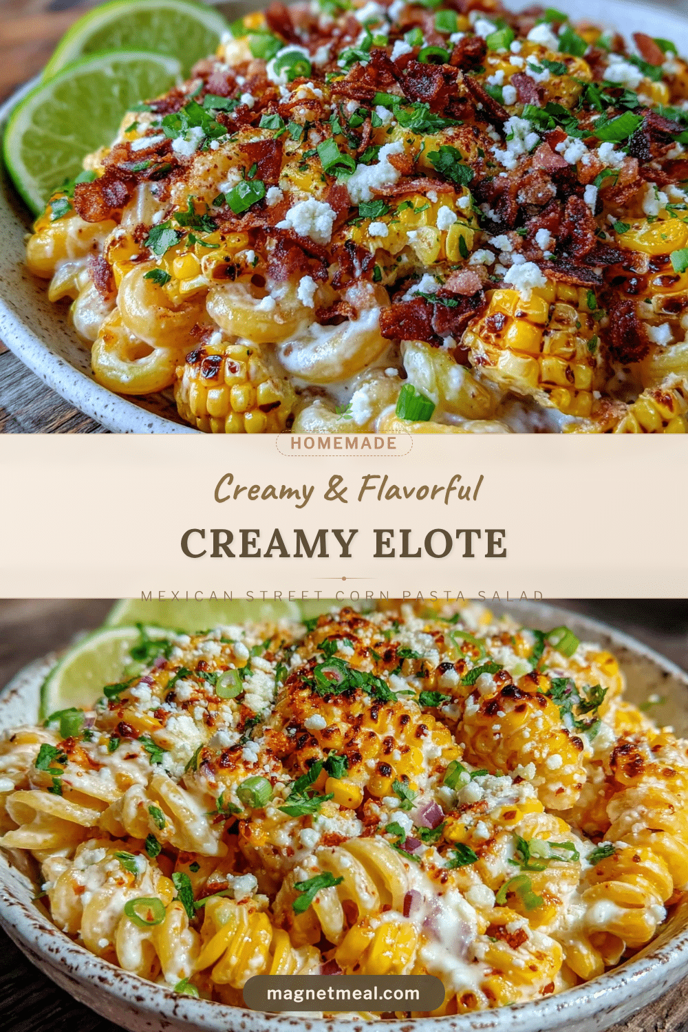 creamy elote mexican street corn pasta salad recipe