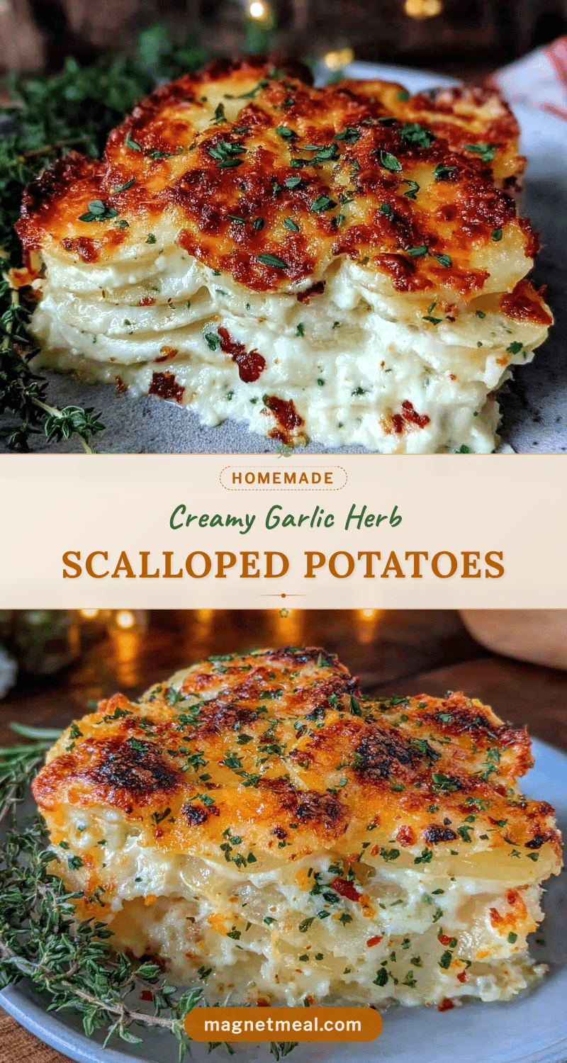 creamy garlic herb scalloped potatoes au gratin recipe