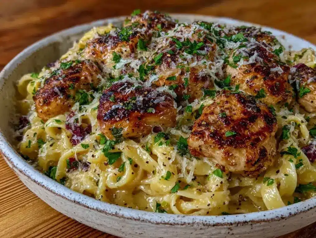 creamy garlic parmesan chicken pasta - featured image
