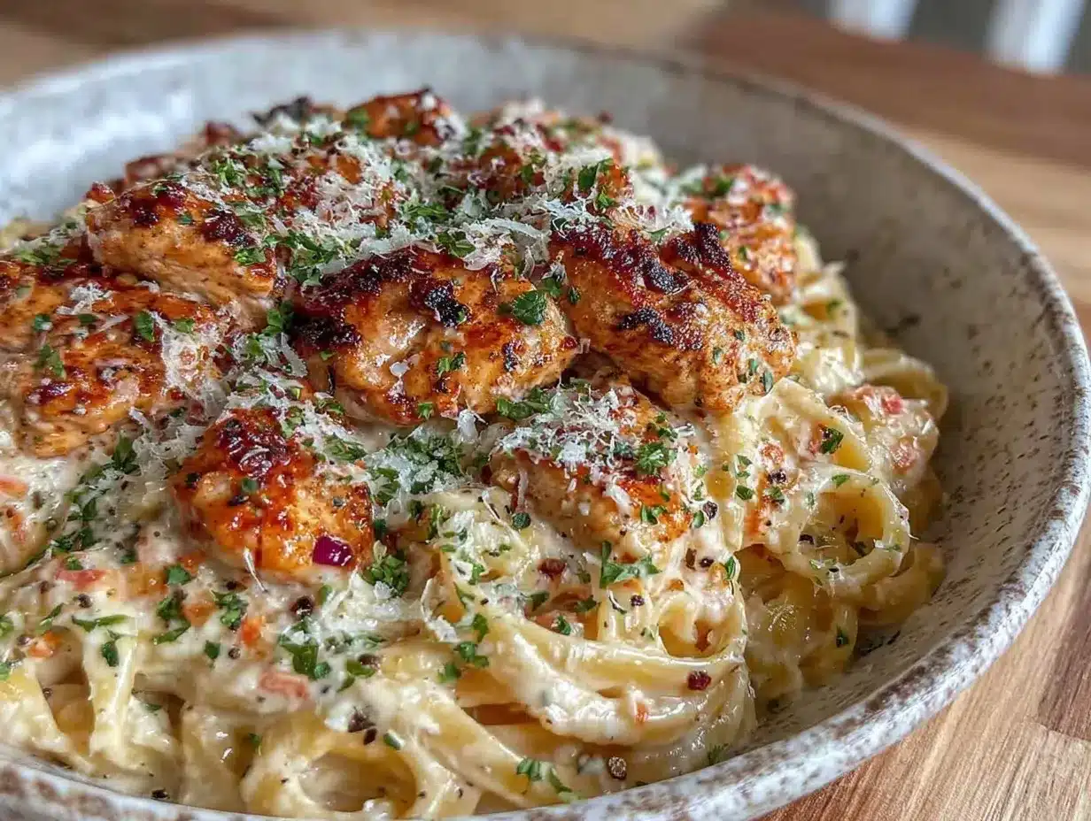 creamy garlic parmesan chicken pasta preparation steps