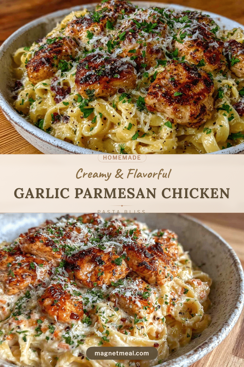 creamy garlic parmesan chicken pasta recipe