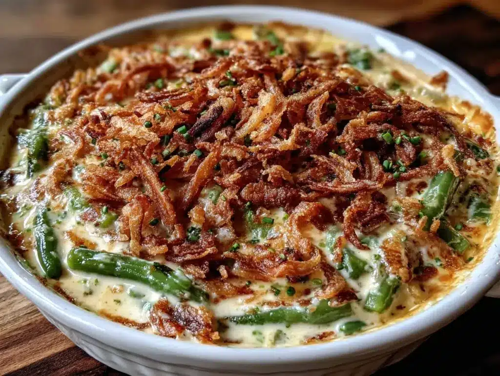creamy green bean casserole - featured image