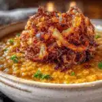 creamy lebanese red lentil soup - featured image