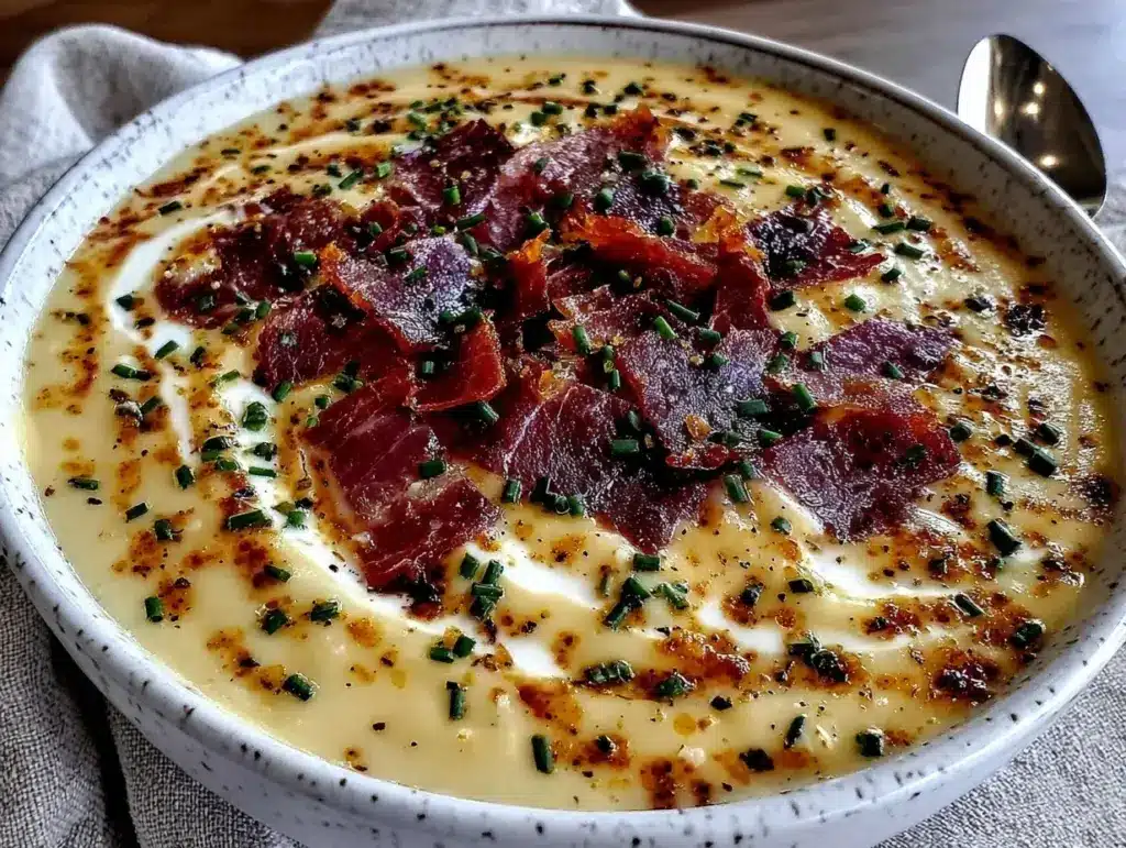 creamy leek and potato soup - featured image