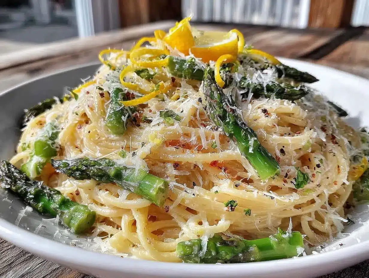 creamy lemon asparagus carbonara preparation steps