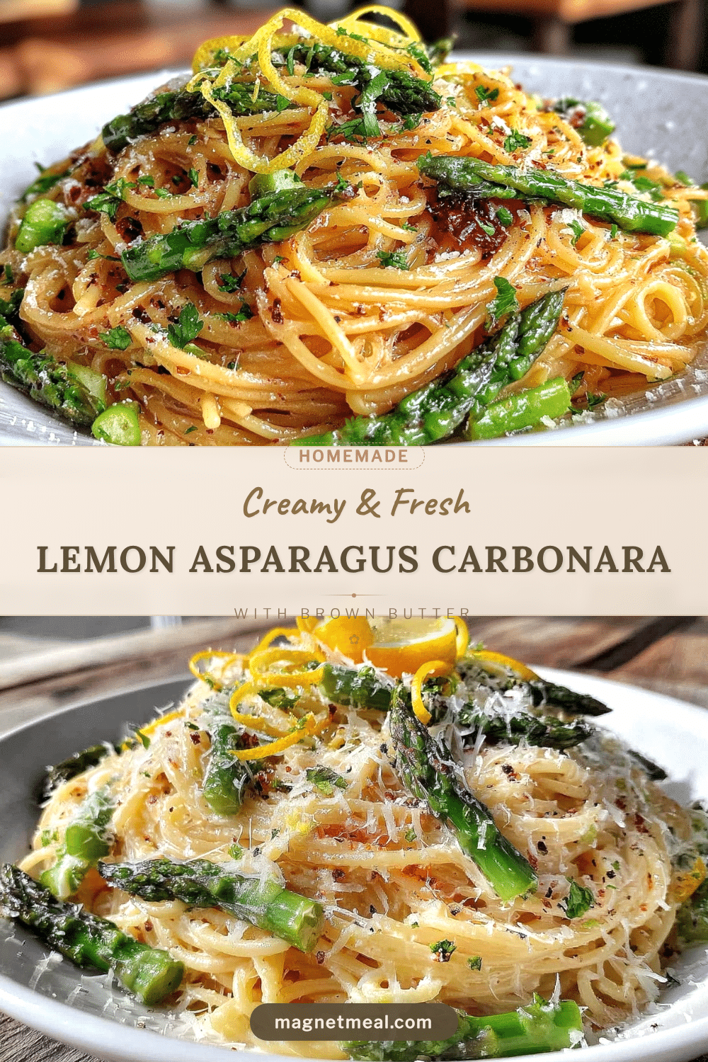 creamy lemon asparagus carbonara recipe