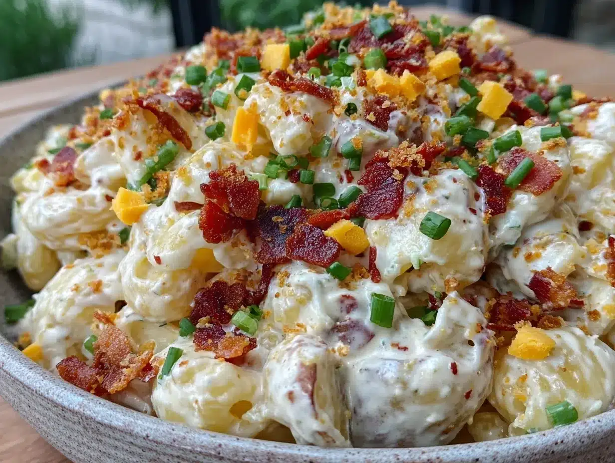 creamy loaded baked potato pasta salad preparation steps
