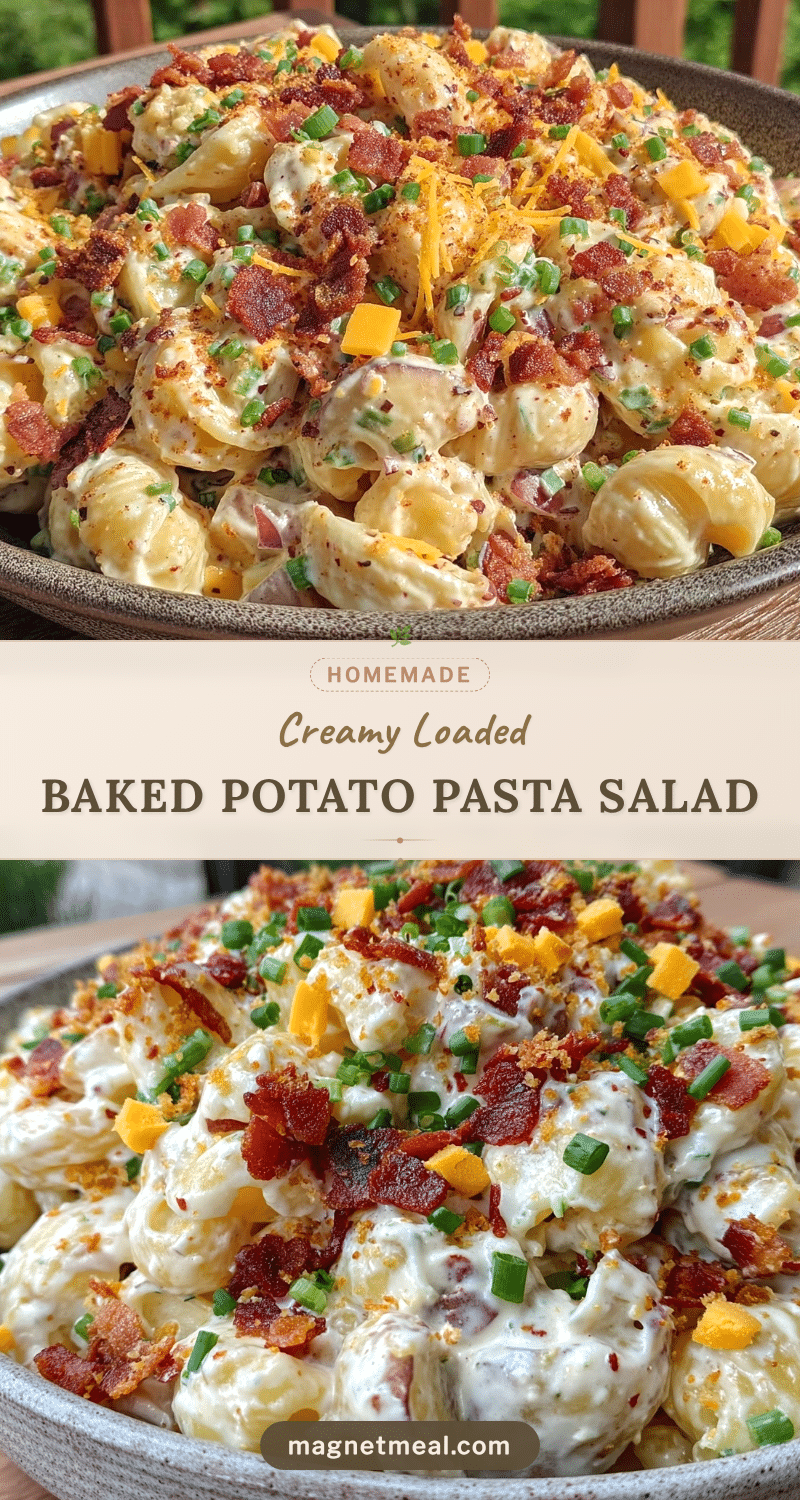 creamy loaded baked potato pasta salad recipe
