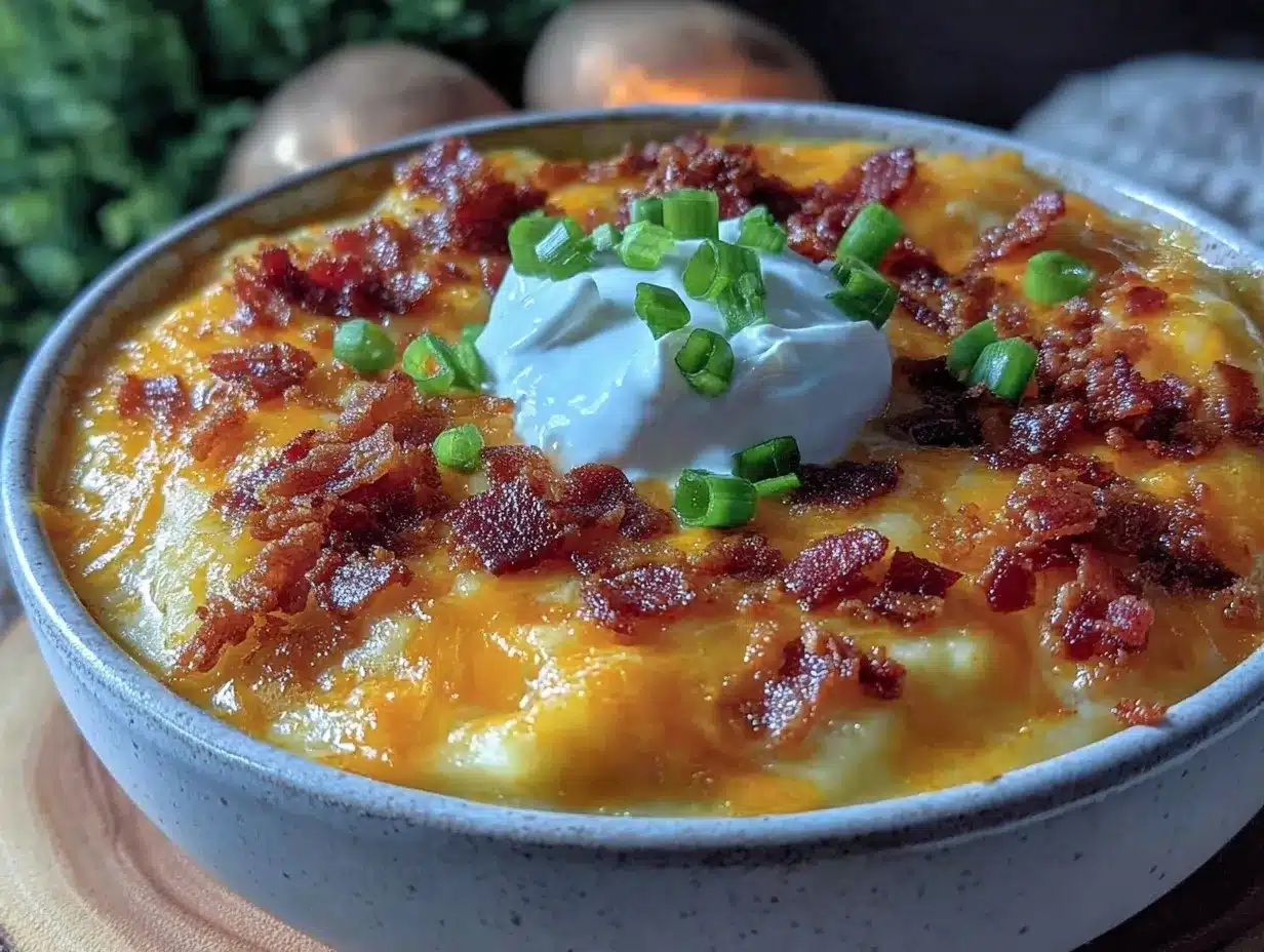 creamy loaded baked potato soup with bacon preparation steps