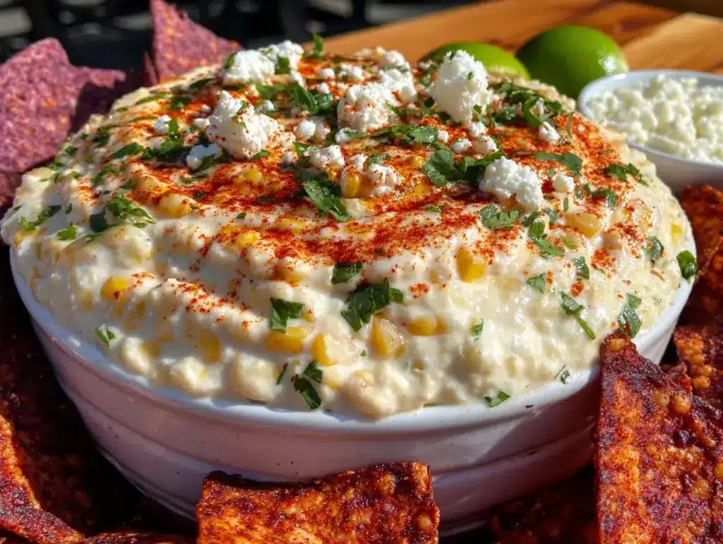 creamy mexican street corn dip - featured image