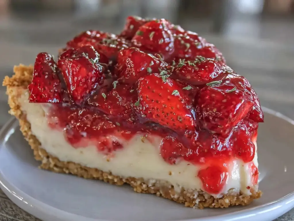 creamy no-bake strawberry cheesecake - featured image