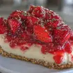 creamy no-bake strawberry cheesecake - featured image