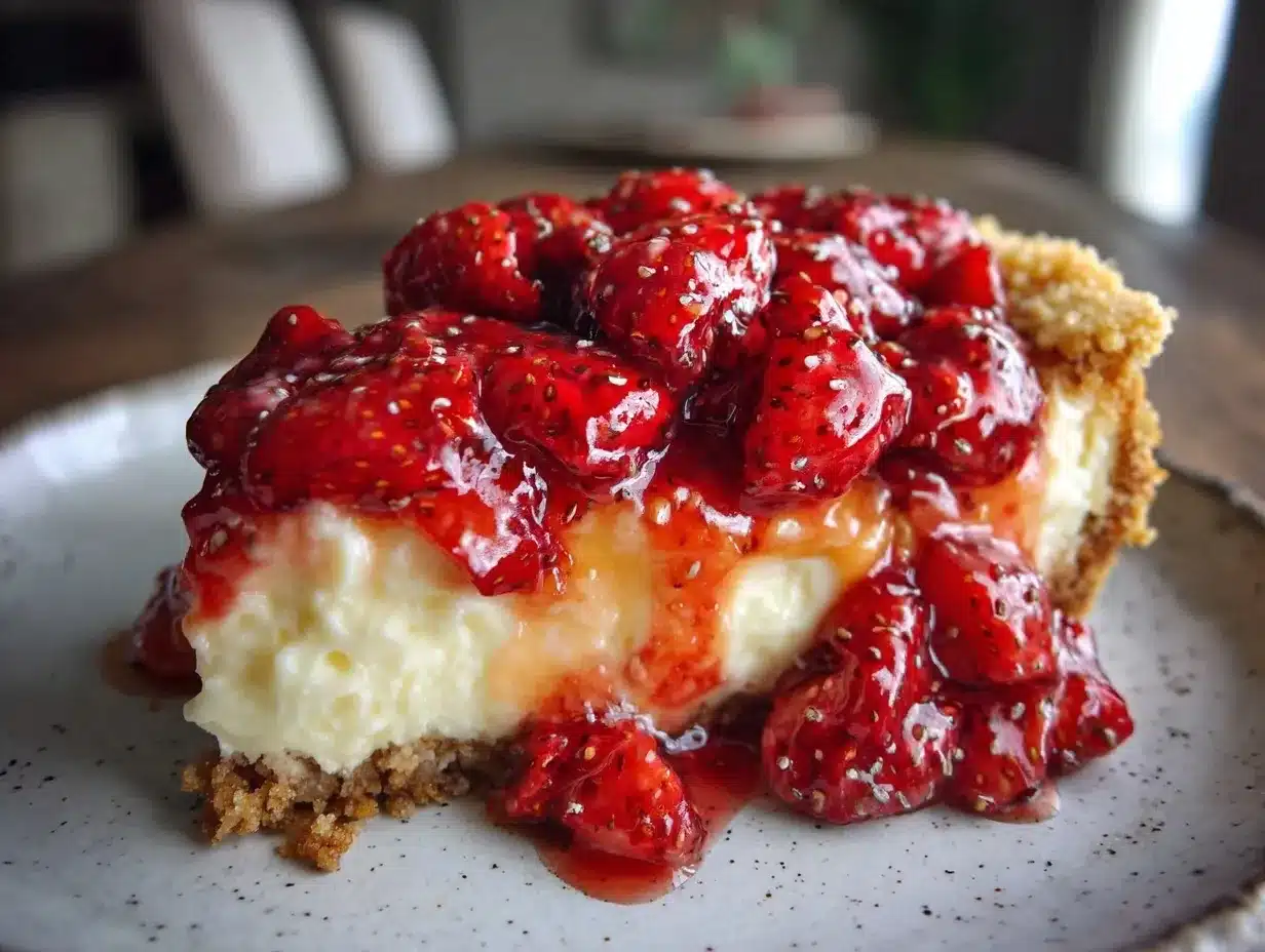 creamy no-bake strawberry cheesecake preparation steps