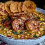 creamy smoky summer corn and shrimp chowder - featured image