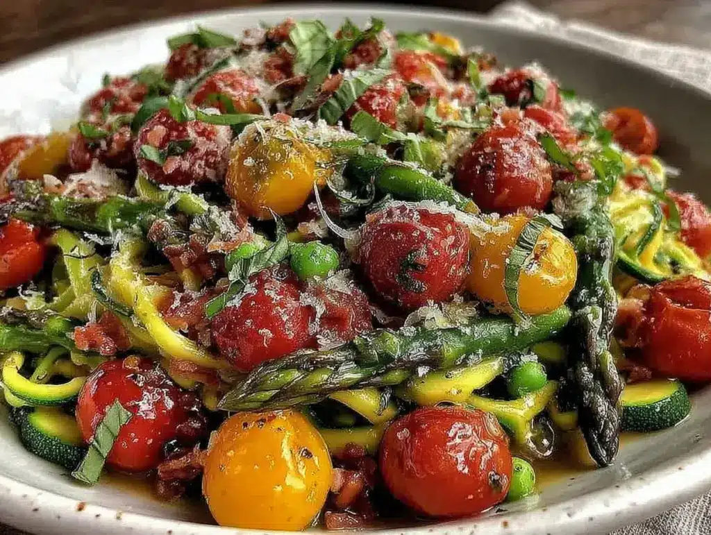 creamy spring vegetable primavera - featured image
