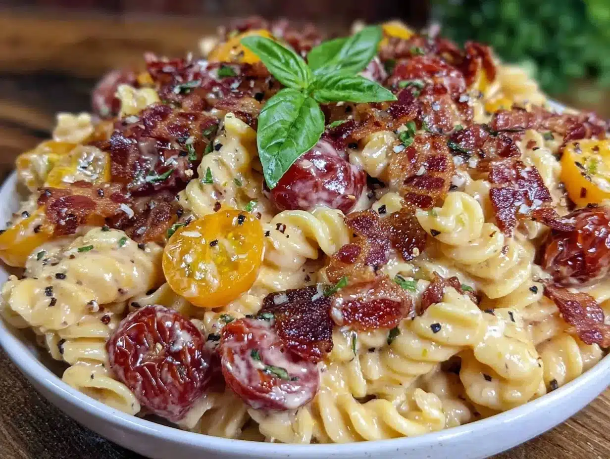 Creamy Summer BLT Pasta Salad preparation steps