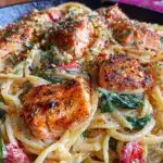 creamy tuscan butter salmon pasta - featured image