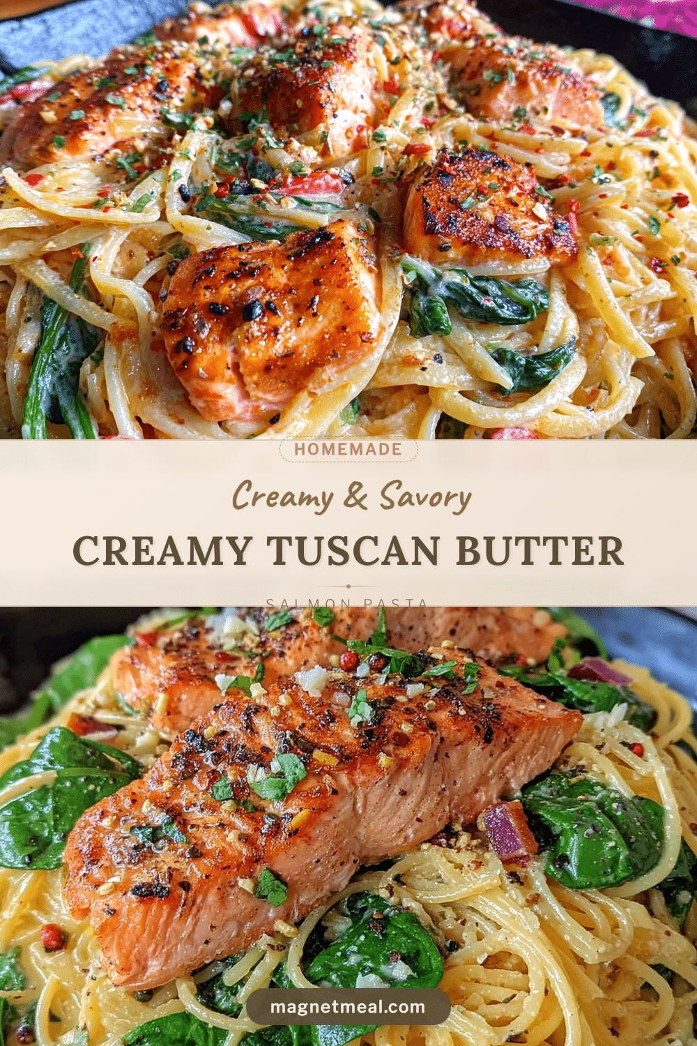 creamy tuscan butter salmon pasta recipe
