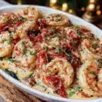 creamy tuscan shrimp - featured image