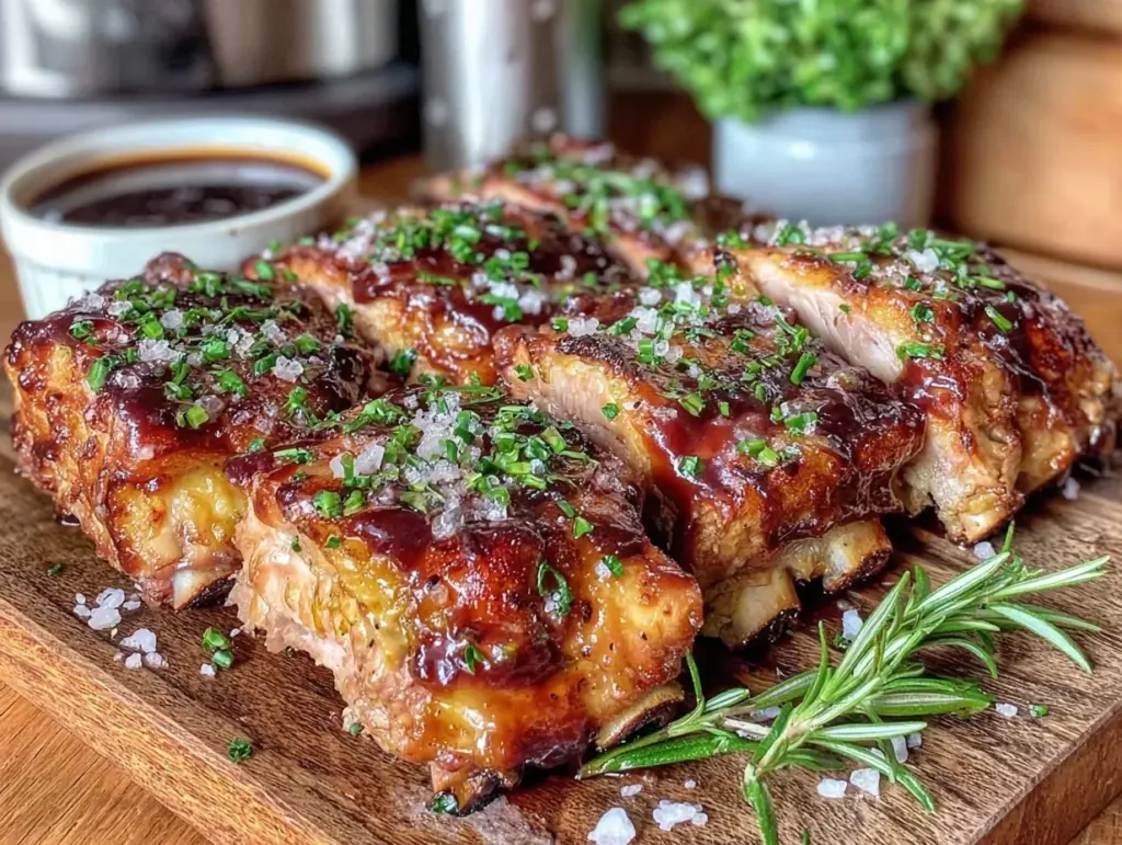 crispy air fryer baby back ribs - featured image
