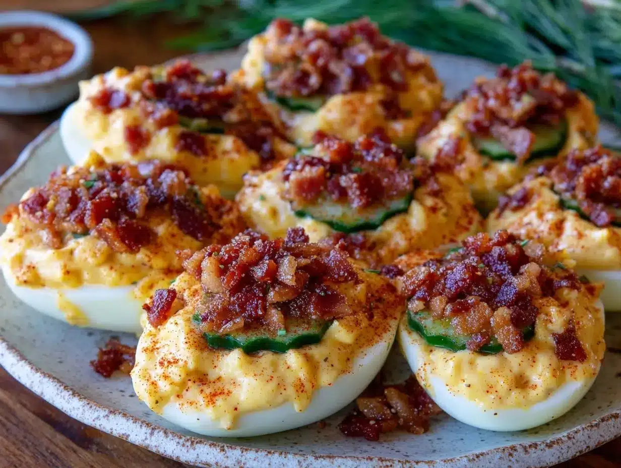 crispy bacon deviled eggs preparation steps
