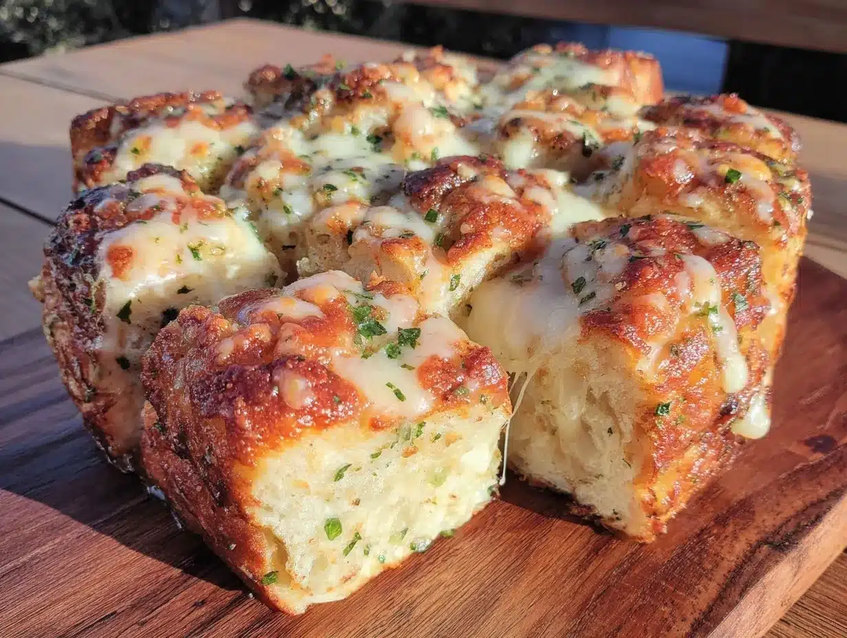 crispy cheesy pull-apart garlic bread preparation steps